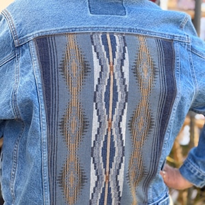Denim Jacket with Wool Back Panel | One of a Kind Western Jean Jacket