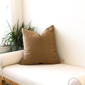 Tan Camel Tweed Wool Pillow Cover: American West Lodge Decor Sham
