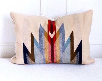 Wyeth Trail Wool Pillow Cover: Southwestern Geometric 14x20 Cushion