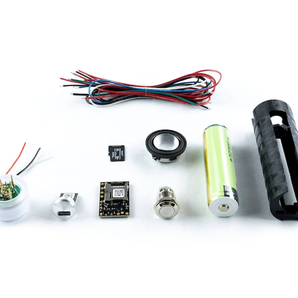 DIY Build Kit: Includes GHV3 smooth swing soundboard and all electronics. You choose Neo Connector or 12w LED