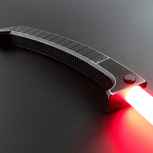 Cyber Assassin Weathered Curved Saber, Smoothswing Chose RGB or GHV3 Pixel, tags star wars jedi sith lightsaber darth