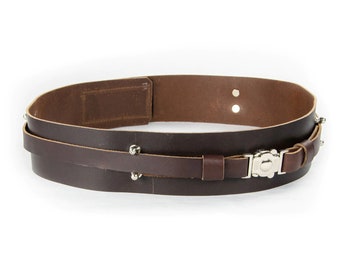 Italian Leather Brown Belt, Perfect For Jedi, Sith, and Mandalorian Cosplay