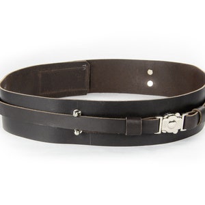 Italian Leather Dark Brown Belt, Perfect For Jedi and Sith Cosplay