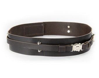 Italian Leather Dark Brown Belt, Perfect For Jedi and Sith Cosplay