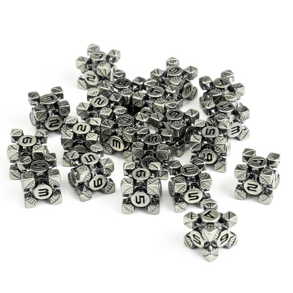 Arc Heavy Metal Six Sided 12mm D6 Dice (10 Pack)