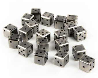 Square Gen1 Heavy Metal Six Sided 12mm D6 Dice (10 Pack)