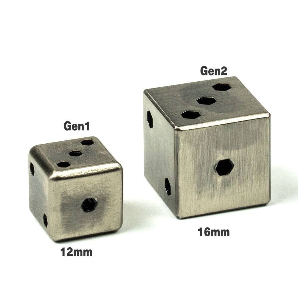 2 Dice Beads Stainless Steel 304 Grade 10x9mm Rounded Square Cube Diagonal  Drill