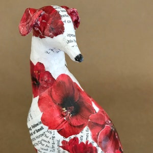 Hound, Unique Whimsical Paper Mache Dog Sculpture - Custom Pieces Available Upon Request