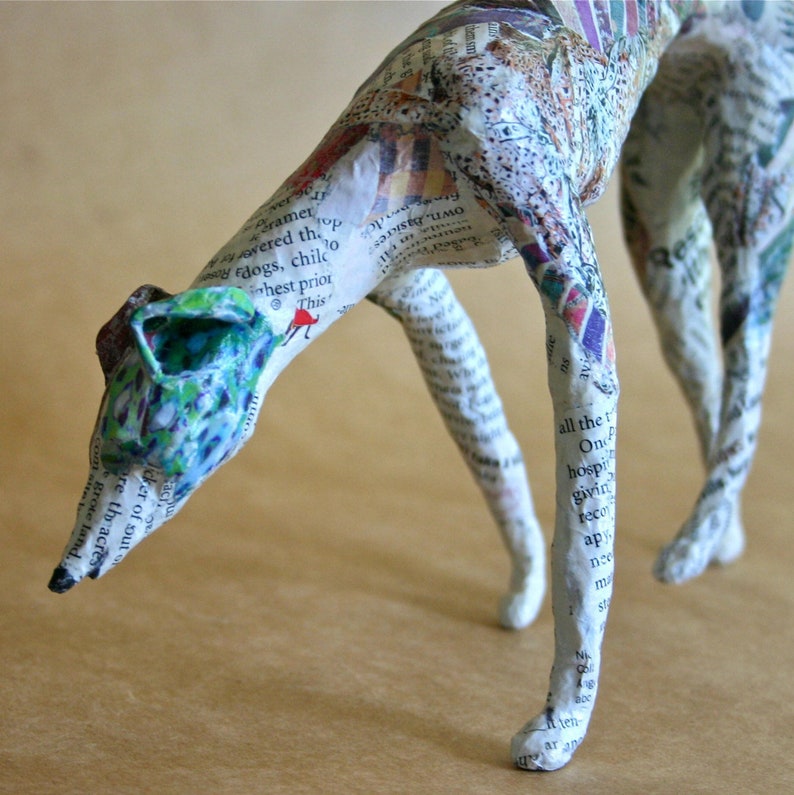 Hound, Unique Whimsical Paper Mache Dog Sculpture Custom Pieces Available Upon Request image 1