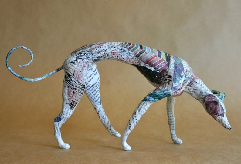 Hound, Unique Whimsical Paper Mache Dog Sculpture Custom Pieces Available Upon Request image 5