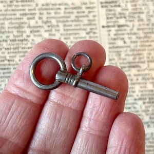 Antik/Vintage Fickursnyckel/Klocknyckel/Fobnyckel - Stål - Viktoriansk/Edwardiansk.