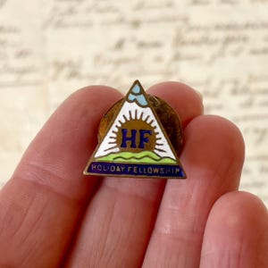 Vintage Enamel Badge/Lapel Badge - Holiday Fellowship - Circa 1950&#39;s.