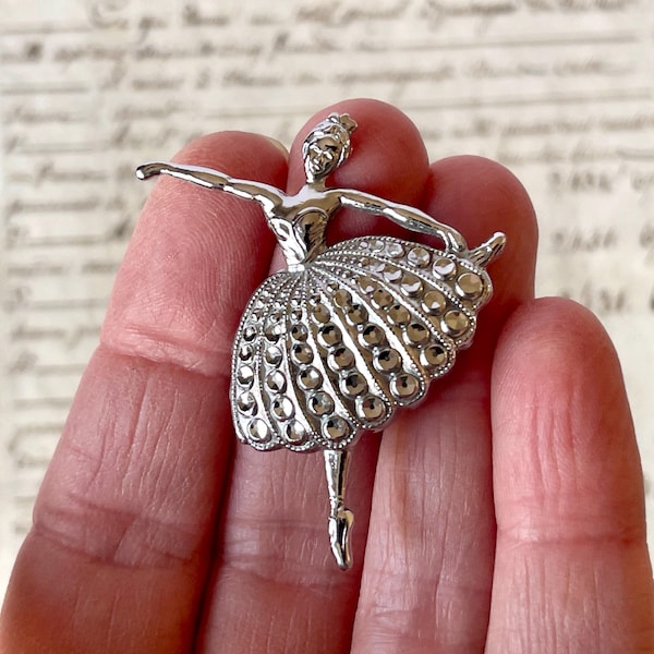 Vintage ballerina broche/pin – Charles Horner Staybrite – faux-marcasiet – circa 1940-1950.