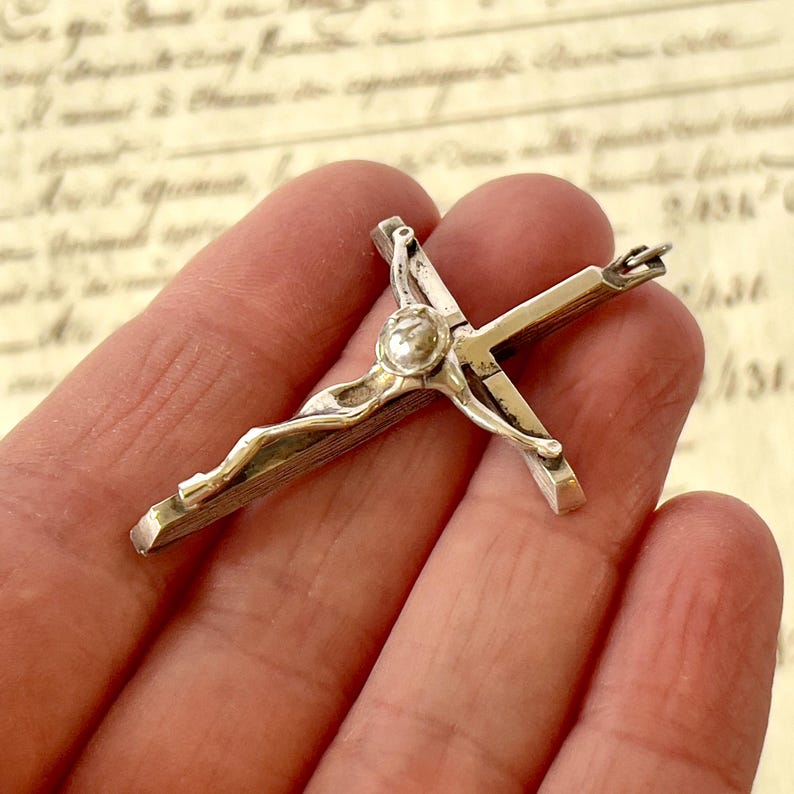 Vintage Silver Crucifix/Cross Pendant - Modernist/Sculptural Crucifix. image 5