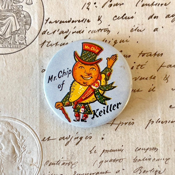 Vintage Celluloid Advertising Button Badge/Pinback - Keiller Marmalade - Circa 1960's.