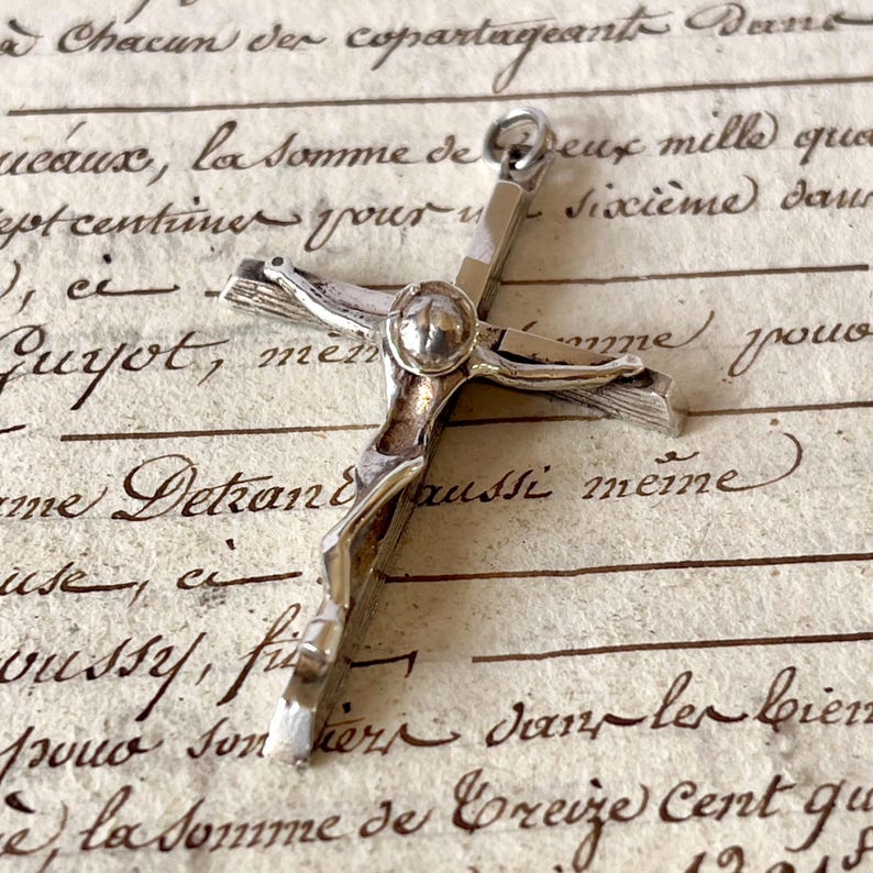 Vintage Silver Crucifix/Cross Pendant - Modernist/Sculptural Crucifix. image 2