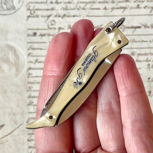 Vintage Novelty Pocket Knife/Penknife/Manicure Tool - Advertising &#39;Glamour Girl Stockings&#39; - Circa 1950&#39;s.