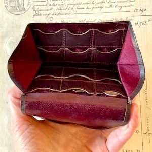 Antike/Vintage Leder Geldbörse/Münzhalter/Münzbrieftasche & Silbermünzen/Liebestoken - Spät-viktorianisch/Edwardian.
