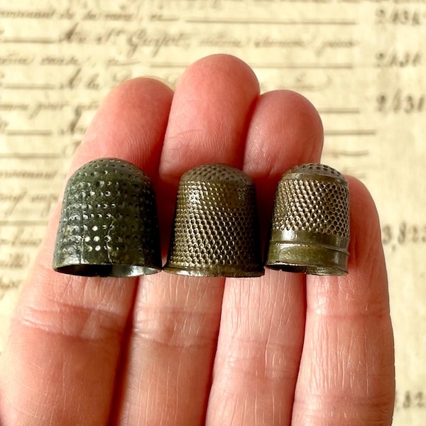 Antique Thimbles x 3 - Metal-Detecting Finds - Medieval To Vintage.