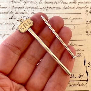 Antique/Vintage Silver Toothpick/Tooth Pick Pendant/Fob - Solid Silver - Art Deco Circa 1910's-1930's.