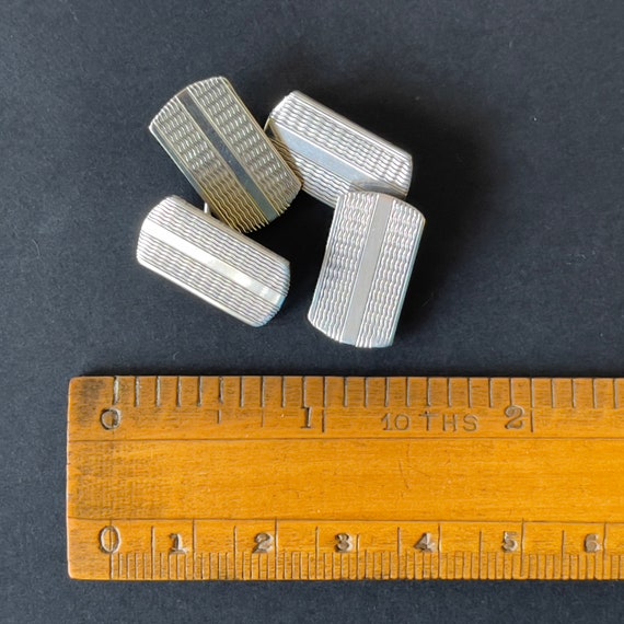 Vintage Art Deco Cufflinks/Cuff Links - Solid Sil… - image 5