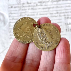 Antique 1790 &#39;Spade Guinea&#39; Token/Gambling Token/Jeton Pair - Fob/Pendant - King George III 1800&#39;s.