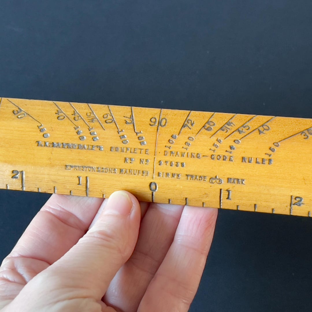 Antique/vintage Wooden Ruler Drawing-code Ruler Science & Art Dept ...