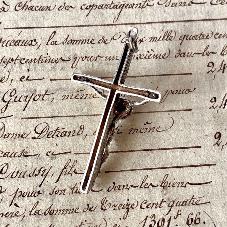 Vintage Silver Crucifix/Cross Pendant - Modernist/Sculptural Crucifix. image 3