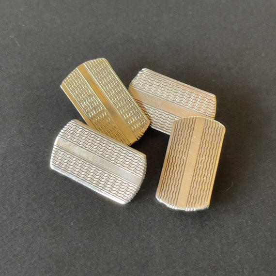 Vintage Art Deco Cufflinks/Cuff Links - Solid Sil… - image 4