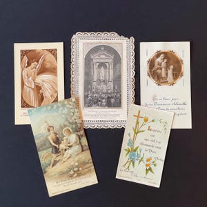 Antiek/vintage Franse gebedskaart/heilige communiekaartcollectie - 1800-1900.