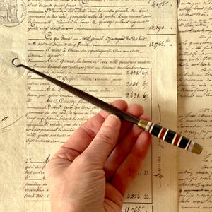 Vintage Button Hook - Prisoner Of War - World War Two/WWII - Hand-Made - Circa 1930's-1940's.