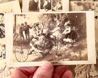 Fotografías antiguas en sepia francesa de Numa Fils de escenas parisinas - Colección de 10 fotografías - Mediados del siglo XIX - Victoriana.