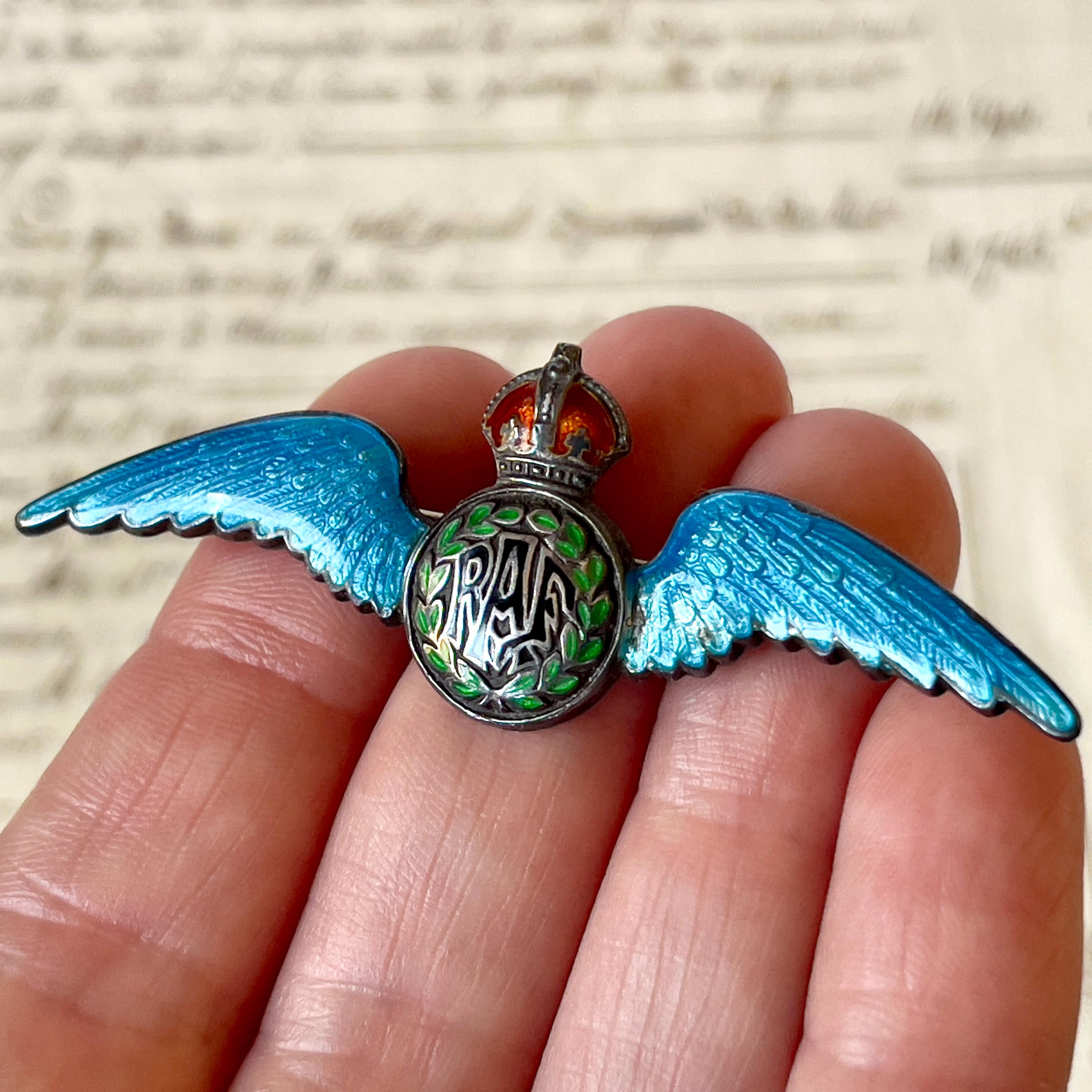 ビンテージ スウィートハートピンバッジ マザーオブパール　ゴールド USA航空隊 WWII期 ヴィンテージ スウィートハートジュエリー アメリカ国章 白頭鷲