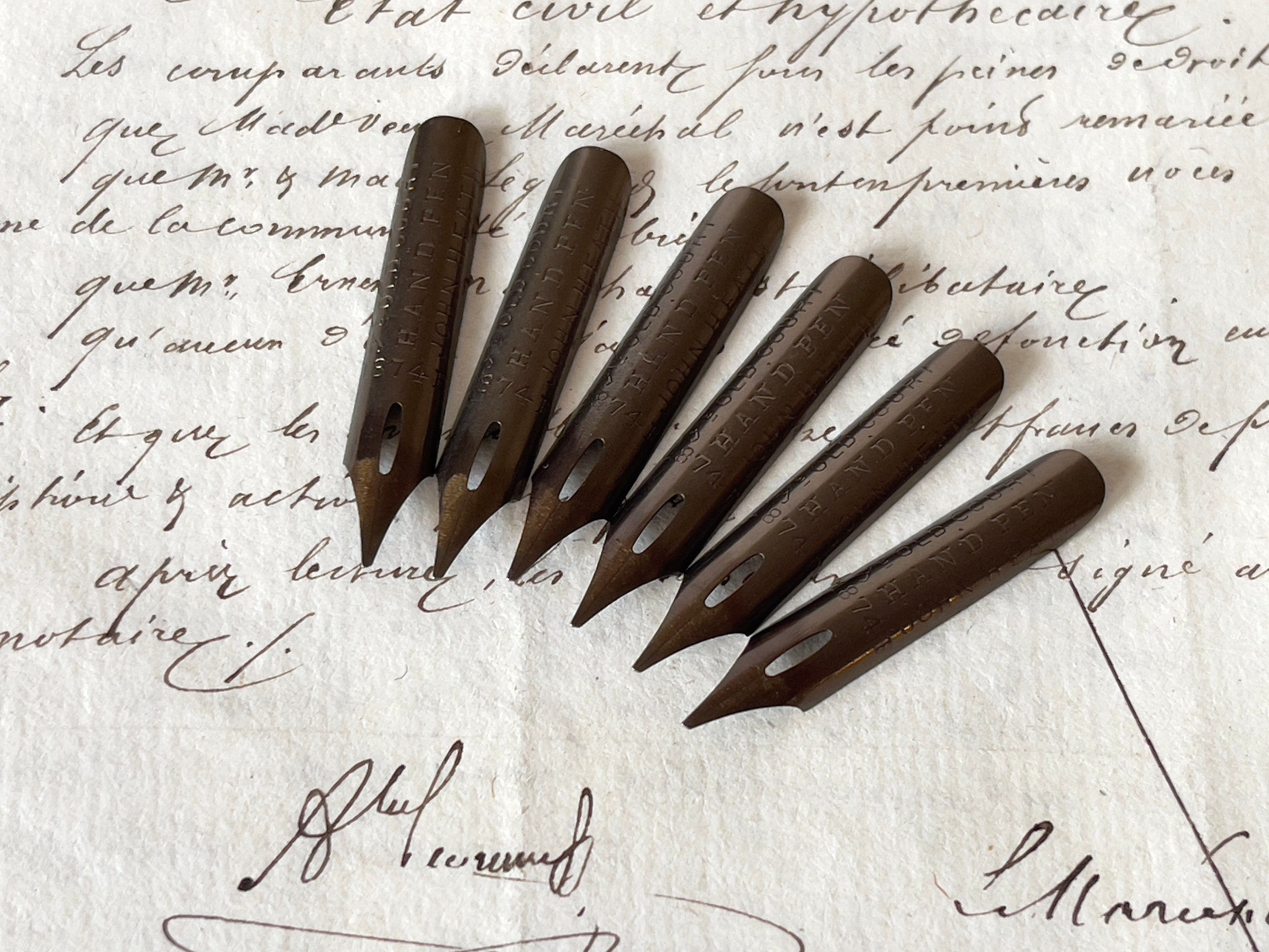 Ink Pen Nibs/calligraphy Nibs 6 X Vintage 'john Heath Ye Etsy