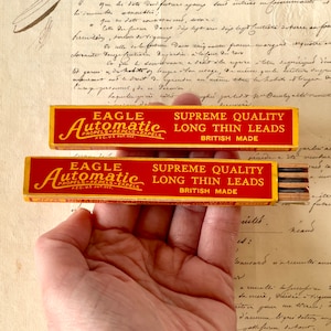 Vintage Eagle Automatic Pencil Leads HB - 75-16 Black Pencil Lead Refills x 1 Box - Circa Mid 20th Century.