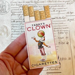 Antique/vintage Cigarette/tobacco Advertisment/advertising Card - 'taddy's  Clown Cigarettes' - Circa 1910's-1920's