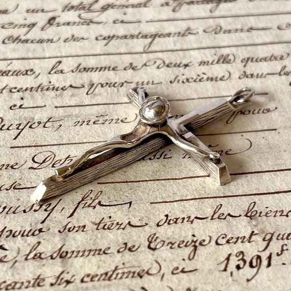Vintage Silver Crucifix/Cross Pendant - Modernist/Sculptural Crucifix.