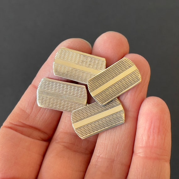 Vintage Art Deco Cufflinks/Cuff Links - Solid Sil… - image 1