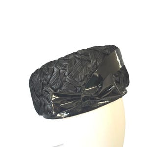Black Leather Pillbox Hat - Etsy display picture 3