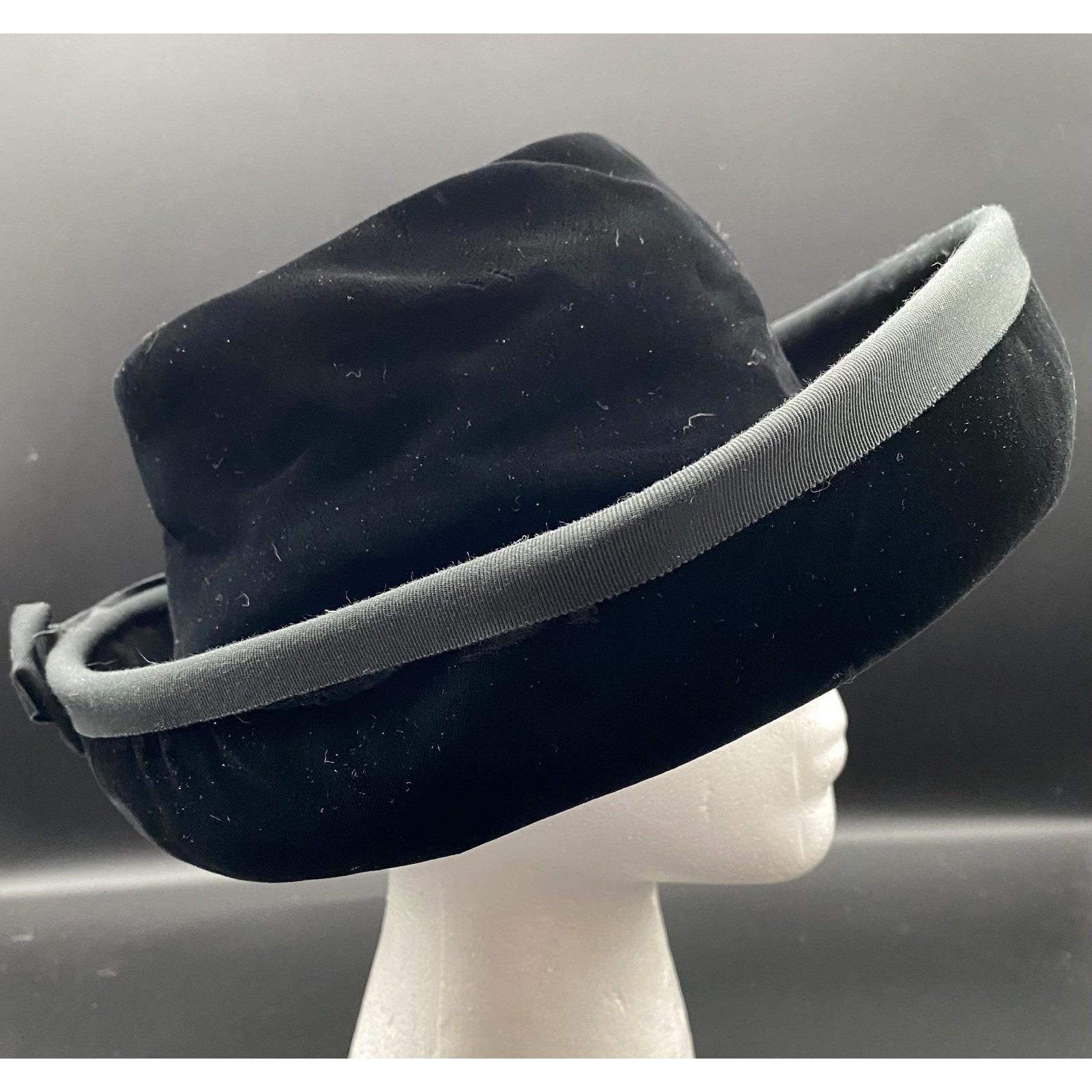 Vintage 50s Neusteters Denver Black Velvet Slouch Hat 1950s Slouch Hat - Etsy main image 3