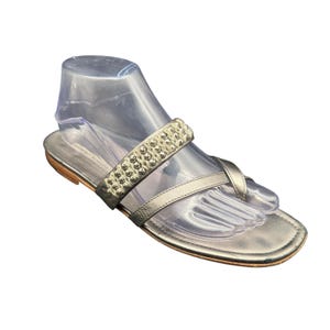 pewter metallic dress sandals PEDRO
