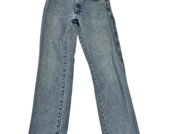 Vintage 80s Wrangler Jeans Mens 31x32 Light Wash Denim Pants Classic Fit