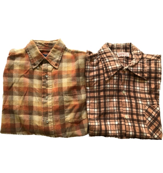 Vintage 1950s 1960s Cotton Flannel Shirts Permanen