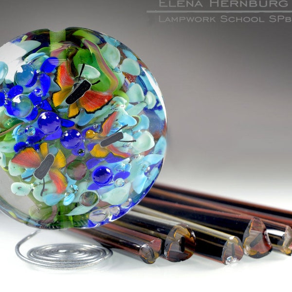 Murrini Butterflies, lampwork
