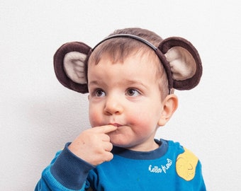 Monkey Ears / Brown Monkey Headband / Monkey Costume Cosplay / Bear Ears / Pretend Play