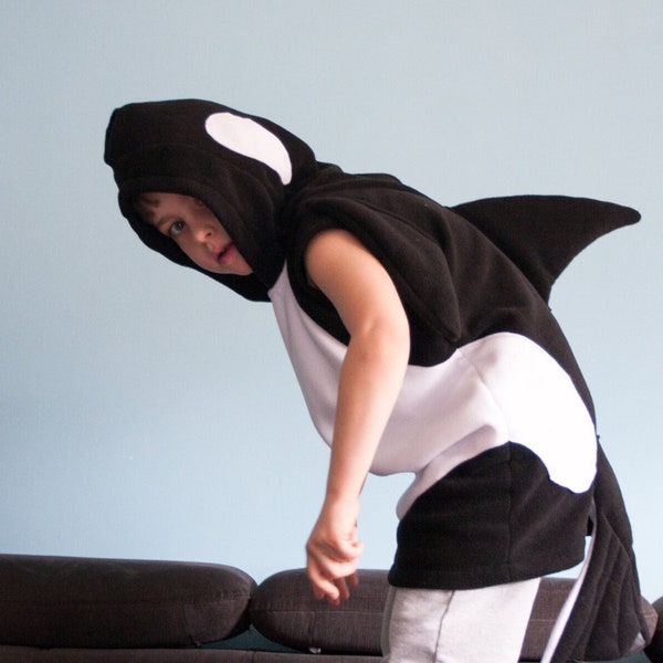 Killer Whale Costume, Halloween Costume, Party Costume, Halloween Costume for Boys or Girls, Toddler Costume, Black and White, Ocean Animal