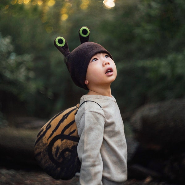 Costume d’escargot, costume d’Halloween pour tout-petit garçon, coquille d’escargot et accessoire de cosplay de chapeau d’escargot brun, pour les tout-petits garçons filles, costume de bébé garçon