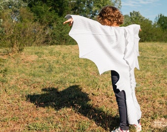 White Dragon Costume, Children Costume, Party Costume or Halloween Kid Costume Wings