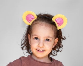 Cute Bear Headband / Bear Cosplay Ears / Pretend Play / Girl 4th Birthday Party Gift