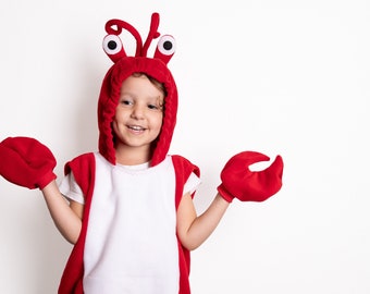 Kinder Halloween Kostüm, Rote Krabbe Kostüm für Kleinkind Jungen oder Mädchen